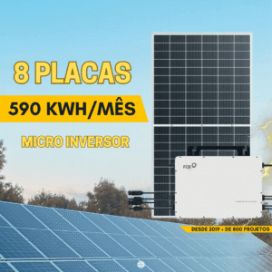kit solar 4 placas + micro 260 kwh/mês