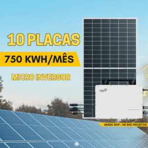 kit solar 4 placas + micro 260 kwh/mês
